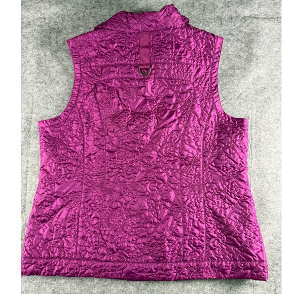 Christopher & Banks Womens Quilted Vest Magenta  Size Large Zip Front Pockets‎ - Picture 13 of 14